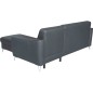 Canapé d'angle convertible en cuir italien de luxe 5 places SANTORIN, avec coffre, gris foncé, angle droit