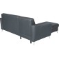 - Canapé d'angle convertible en cuir italien de luxe 5 places SANTORIN, avec coffre, gris foncé, angle gauche