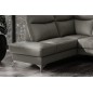 - Canapé d'angle en cuir italien de luxe 5 places LUZERNE, avec relax électrique et coffre, gris foncé, angle gauche