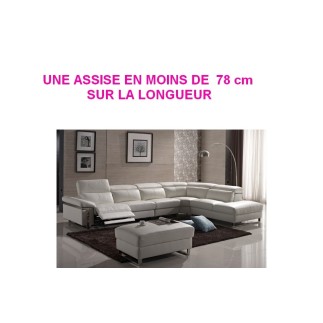 2eme PAIEMENT DE LA COMMANDE: Canapé d'angle relax en cuir buffle italien, de luxe RELAXINO, sur mesure personnalisé une assise