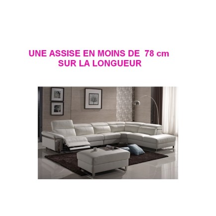 2eme PAIEMENT DE LA COMMANDE: Canapé d'angle relax en cuir buffle italien, de luxe RELAXINO, sur mesure personnalisé une assise
