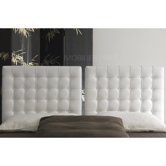 Lit en cuir italien de luxe DUO, blanc