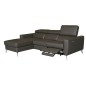 - Canapé d'angle en cuir italien de luxe 5 places BOTERO, avec relax électrique, chocolat, angle gauche