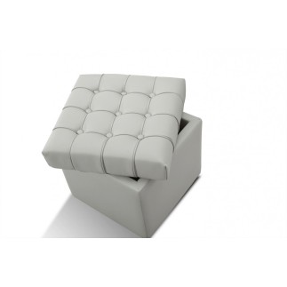 Lit en cuir italien de luxe DUO, blanc