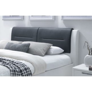 Lit double design de luxe CASINA, avec sommier à lattes, noir et blanc, 140x200