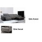 2eme paiement de la commande: Canapé d'angle double relax en cuir de buffle italien de luxe 5 places birelax, gris foncé, angle