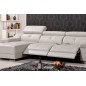 Canapé d'angle double relax en cuir de buffle italien de luxe 5 places BiRELAX, blanc, angle gauche