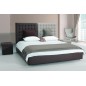 Lit en cuir italien de luxe DUO, chocolat et gris clair, 180x200