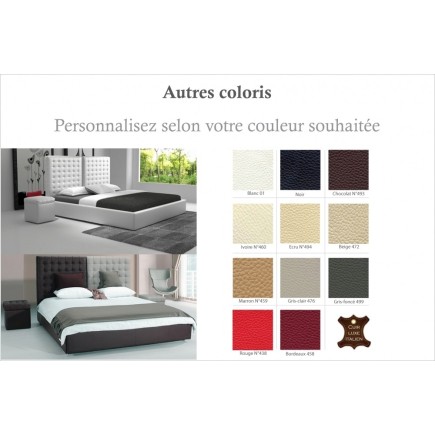 Lit en cuir italien de luxe DUO, blanc