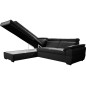 - Canapé d'angle convertible en cuir italien de luxe 5/6 places TONY, avec coffre, noir, angle gauche