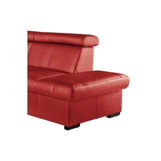 Canapé d'angle convertible en cuir italien de luxe 5/6 places TONY, avec coffre, rouge foncé, angle droit