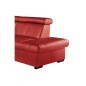 Canapé d'angle convertible en cuir italien de luxe 5/6 places TONY, avec coffre, rouge foncé, angle droit