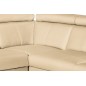 Canapé d'angle convertible en cuir italien de luxe 5/6 places TONY, avec coffre, beige, angle droit