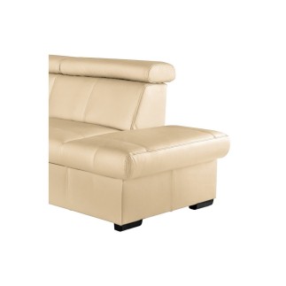Canapé d'angle convertible en cuir italien de luxe 5/6 places TONY, avec coffre, beige, angle droit