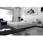 Lit en cuir italien de luxe REVA, blanc, 140x190