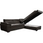 Canapé d'angle convertible en cuir italien de luxe 5/6 places TONY, avec coffre, chocolat, angle droit
