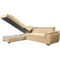 Canapé d'angle convertible en cuir italien de luxe 5/6 places TONY, avec coffre, beige, angle gauche