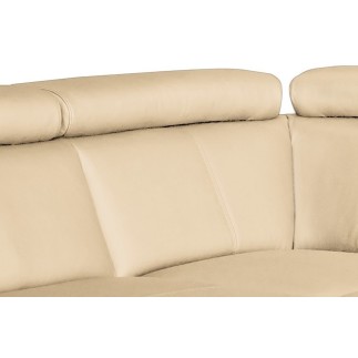 Canapé d'angle convertible en cuir italien de luxe 5/6 places TONY, avec coffre, beige, angle gauche