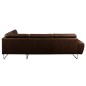 Canapé d'angle en 100% TOUT cuir italien de prestige 6/7 places SPENCER, chocolat, angle droit