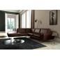 Canapé d'angle en 100% TOUT cuir italien de prestige 6/7 places SPENCER, chocolat, angle gauche