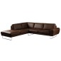 Canapé d'angle en 100% TOUT cuir italien de prestige 6/7 places SPENCER, chocolat, angle gauche