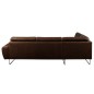 Canapé d'angle en 100% TOUT cuir italien de prestige 6/7 places SPENCER, chocolat, angle gauche