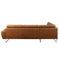 - Canapé d'angle en 100% TOUT cuir italien de prestige 6/7 places SPENCER, marron cognac, angle gauche