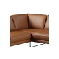- Canapé d'angle en 100% TOUT cuir italien de prestige 6/7 places SPENCER, marron cognac, angle gauche