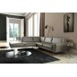 Canapé d'angle en 100% TOUT cuir italien de prestige 6/7 places SPENCER, gris, angle gauche