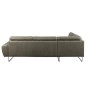 Canapé d'angle en 100% TOUT cuir italien de prestige 6/7 places SPENCER, gris, angle gauche