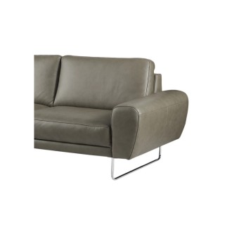 Canapé d'angle en 100% TOUT cuir italien de prestige 6/7 places SPENCER, gris, angle gauche