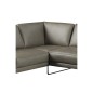 Canapé d'angle en 100% TOUT cuir italien de prestige 6/7 places SPENCER, gris, angle gauche