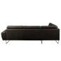 Canapé d'angle en 100% TOUT cuir italien de prestige 6/7 places SPENCER, noir, angle gauche