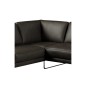 Canapé d'angle en 100% TOUT cuir italien de prestige 6/7 places SPENCER, noir, angle gauche