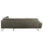 Canapé d'angle en 100% TOUT cuir italien de prestige 6/7 places SPENCER, gris, angle droit