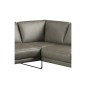 Canapé d'angle en 100% TOUT cuir italien de prestige 6/7 places SPENCER, gris, angle droit