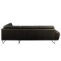 Canapé d'angle en 100% TOUT cuir italien de prestige 6/7 places SPENCER, noir, angle droit