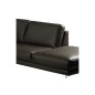 Canapé d'angle en 100% TOUT cuir italien de prestige 6/7 places SPENCER, noir, angle droit