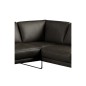 Canapé d'angle en 100% TOUT cuir italien de prestige 6/7 places SPENCER, noir, angle droit