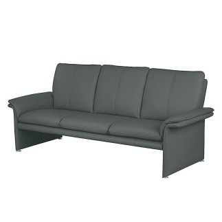 Ensemble Canapé 3 places et 2 places en 100% tout cuir italien vachette COMO, gris foncé