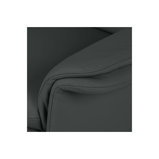 Ensemble Canapé 3 places et 2 places en 100% tout cuir italien vachette COMO, gris foncé