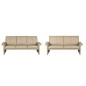 Ensemble Canapé 3 places et 2 places en 100% tout cuir italien vachette COMO, beige Ensemble Canapé 3 places et 2 places en 100% tout cuir italien vachette COMO, beige