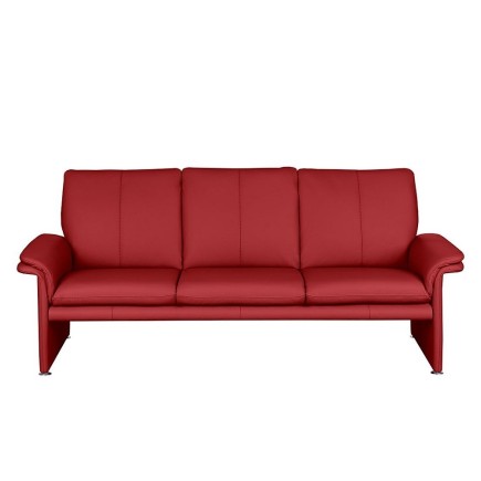 Ensemble Canapé 3 places et 2 places en 100% tout cuir italien vachette COMO, rouge foncé