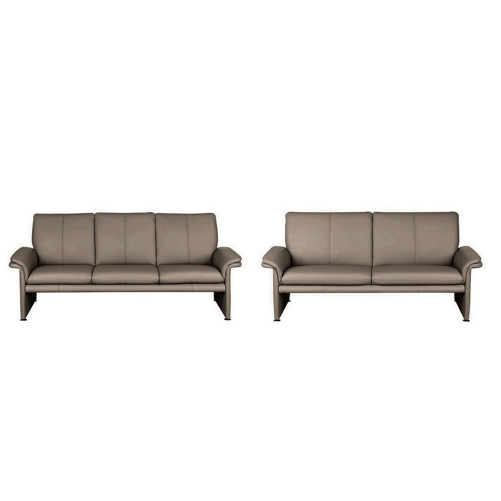 Ensemble Canapé 3 places et 2 places en 100% tout cuir italien vachette COMO, taupe Ensemble Canapé 3 places et 2 places en 100% tout cuir italien vachette COMO, taupe