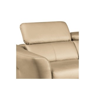 Canapé d'angle en cuir de luxe italien , 5 places BERTI, beige, angle droit