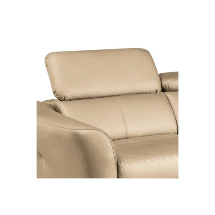 Canapé d'angle en cuir de luxe italien , 5 places BERTI, beige, angle droit