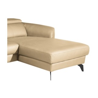 Canapé d'angle en cuir de luxe italien , 5 places BERTI, beige, angle droit