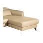 Canapé d'angle en cuir de luxe italien , 5 places BERTI, beige, angle droit