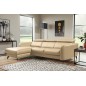 - Canapé d'angle en cuir de luxe italien 5 places BERTI, beige, angle gauche