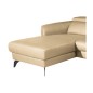 - Canapé d'angle en cuir de luxe italien 5 places BERTI, beige, angle gauche